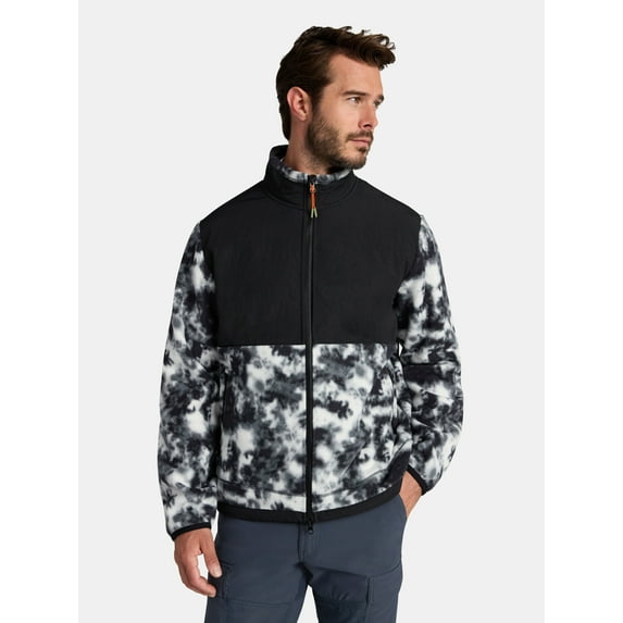 Ozark Trail Men's and Big Men's Mix Media Fleece Jacket, Sizes S-3XL