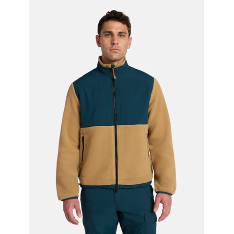 Ozark Trail Men's and Big Men's Mix Media Fleece Jacket, Sizes S-3XL
