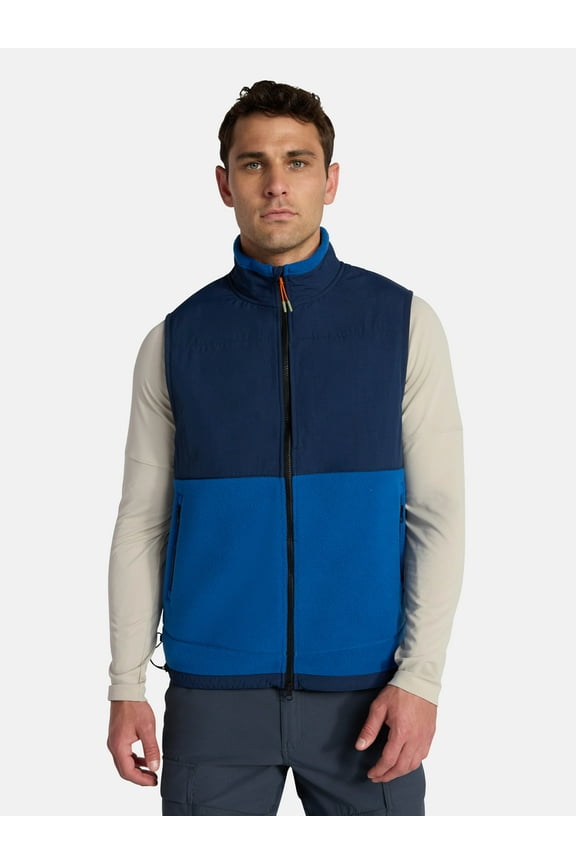 Men's and Big Men's Mix Media Fleece Vest, Sizes S-3XL