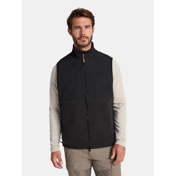 Ozark Trail Men's and Big Men's Mix Media Fleece Vest, Sizes S-3XL $14.48