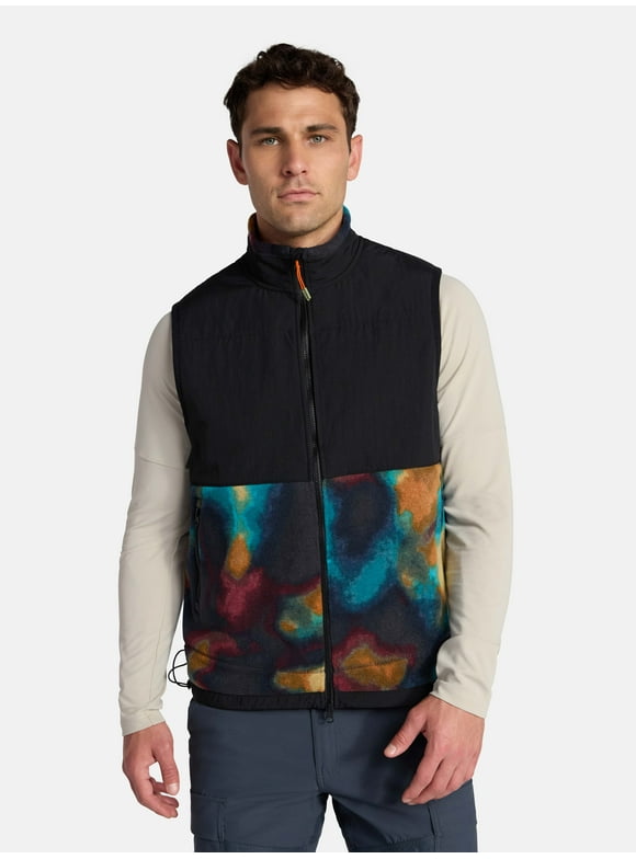 Men's and Big Men's Mix Media Fleece Vest, Sizes S-3XL