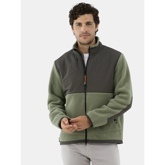 Ozark Trail Men's & Big Men's Mixed Media Fleece Jacket, Sizes S-3XL