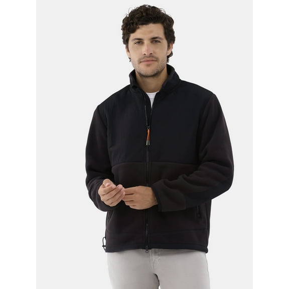 Ozark Trail Men's & Big Men's Mixed Media Fleece Jacket, Sizes S-3XL