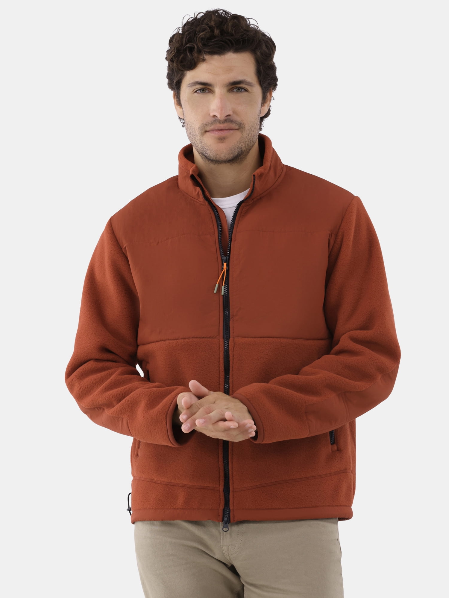 Ozark Trail Men's & Big Men's Mixed Media Fleece Jacket, Sizes S-3XL