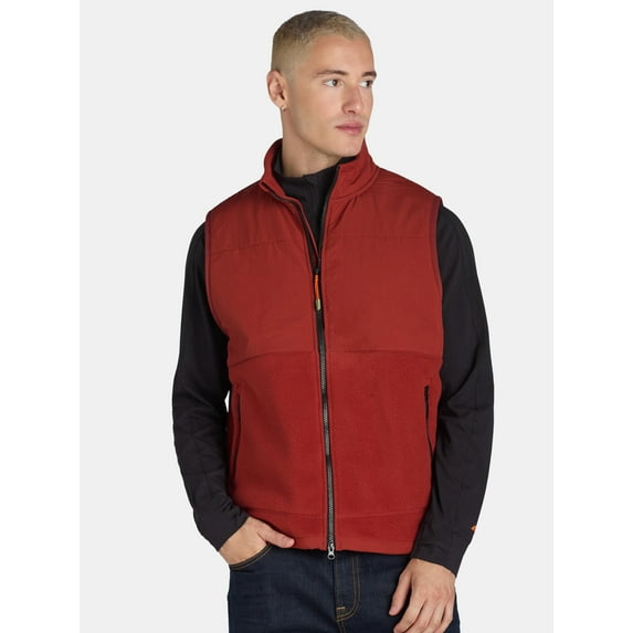 Ozark Trail Men's & Big Men's Mixed Media Fleece Vest, Sizes S-3XL