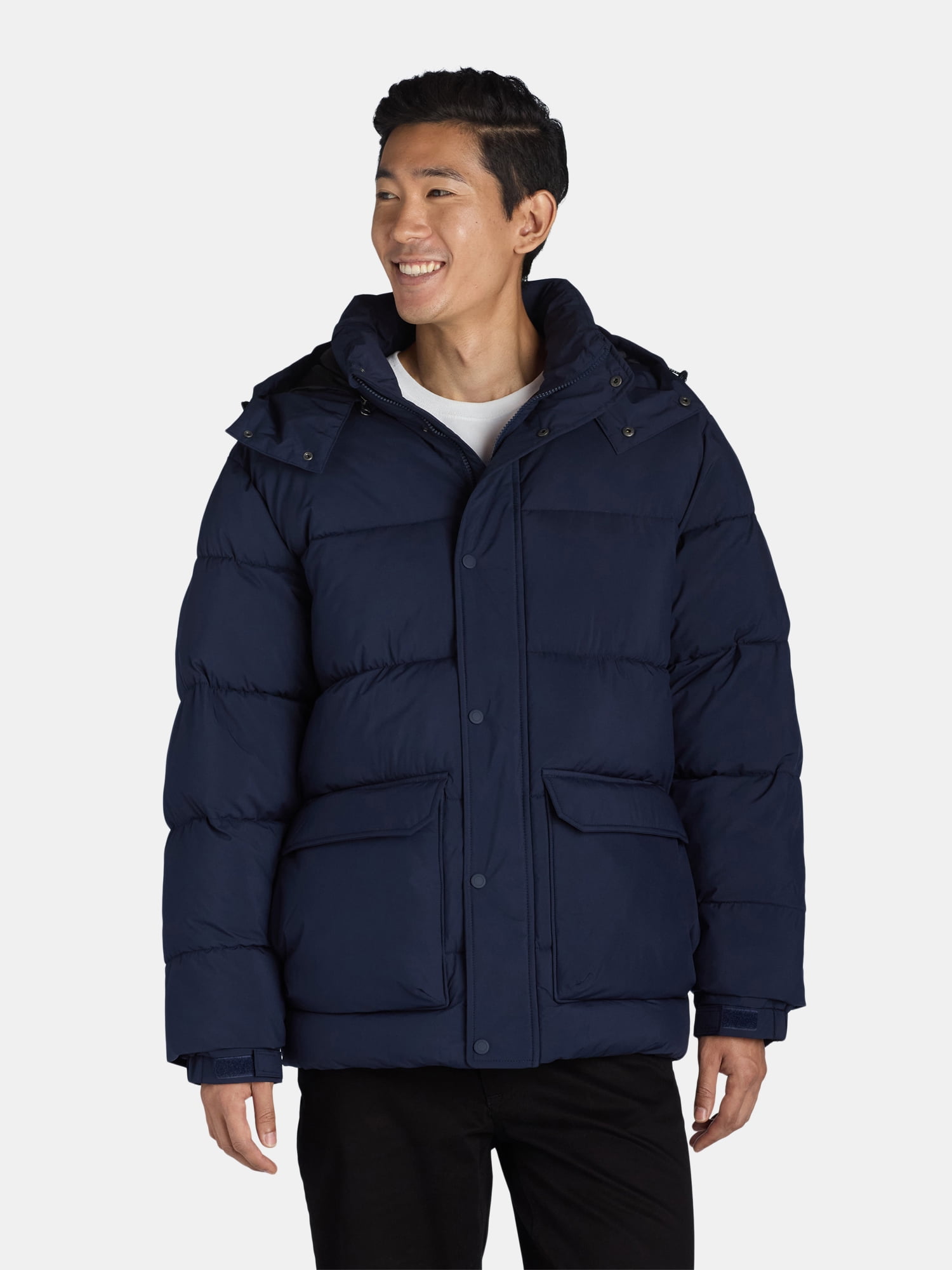 Ozark Trail Men's & Big Men's Puffer Jacket with Hood, Sizes S-3XL