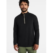 Ozark Trail Men's and Big Men's Textured Quarter Zip Pullover, Sizes S-3XL