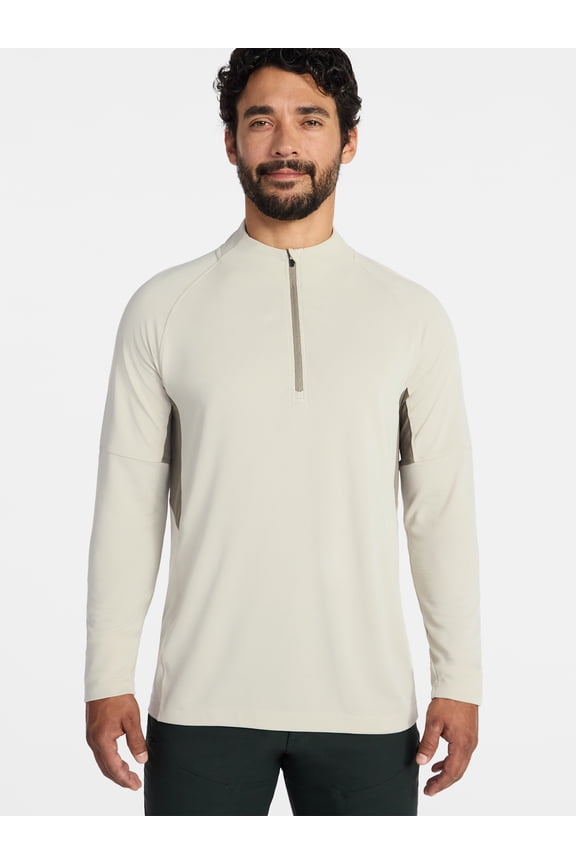 Men's and Big Men's Textured Quarter Zip Pullover, Sizes S-3XL