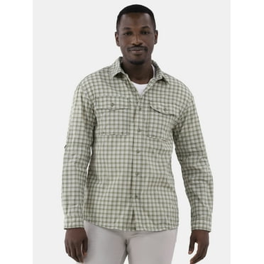 Ozark Trail Men's & Big Men's Upstream Shirt with Long Sleeves, UPF 50+, Sizes S-3XL