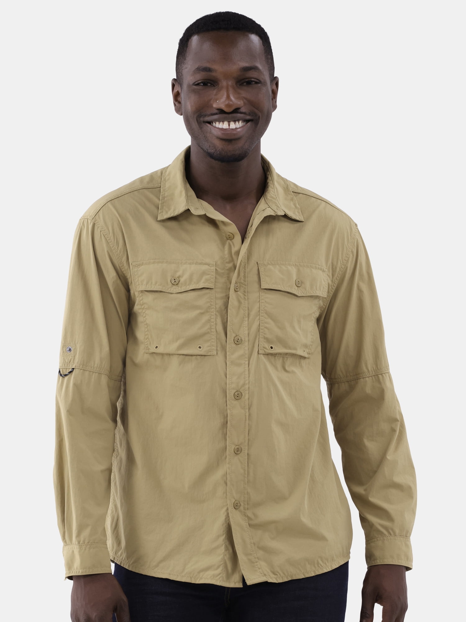 Ozark Trail Men's & Big Men's Upstream Shirt with Long Sleeves, UPF 50+, Sizes S-3XL