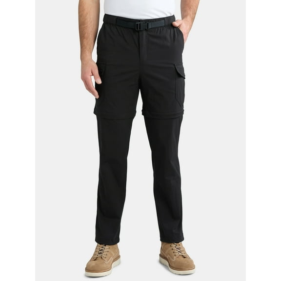 Ozark Trail Men's and Big Men's Zip Off Convertible Cargo Pants, Sizes 30-46