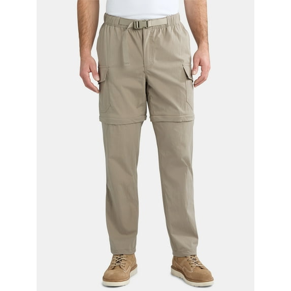 Ozark Trail Men's and Big Men's Zip Off Convertible Cargo Pants, Sizes 30-46