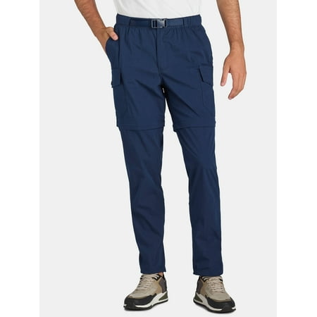 Ozark Trail Men's and Big Men's Zip Off Convertible Cargo Pants, Sizes 30-46