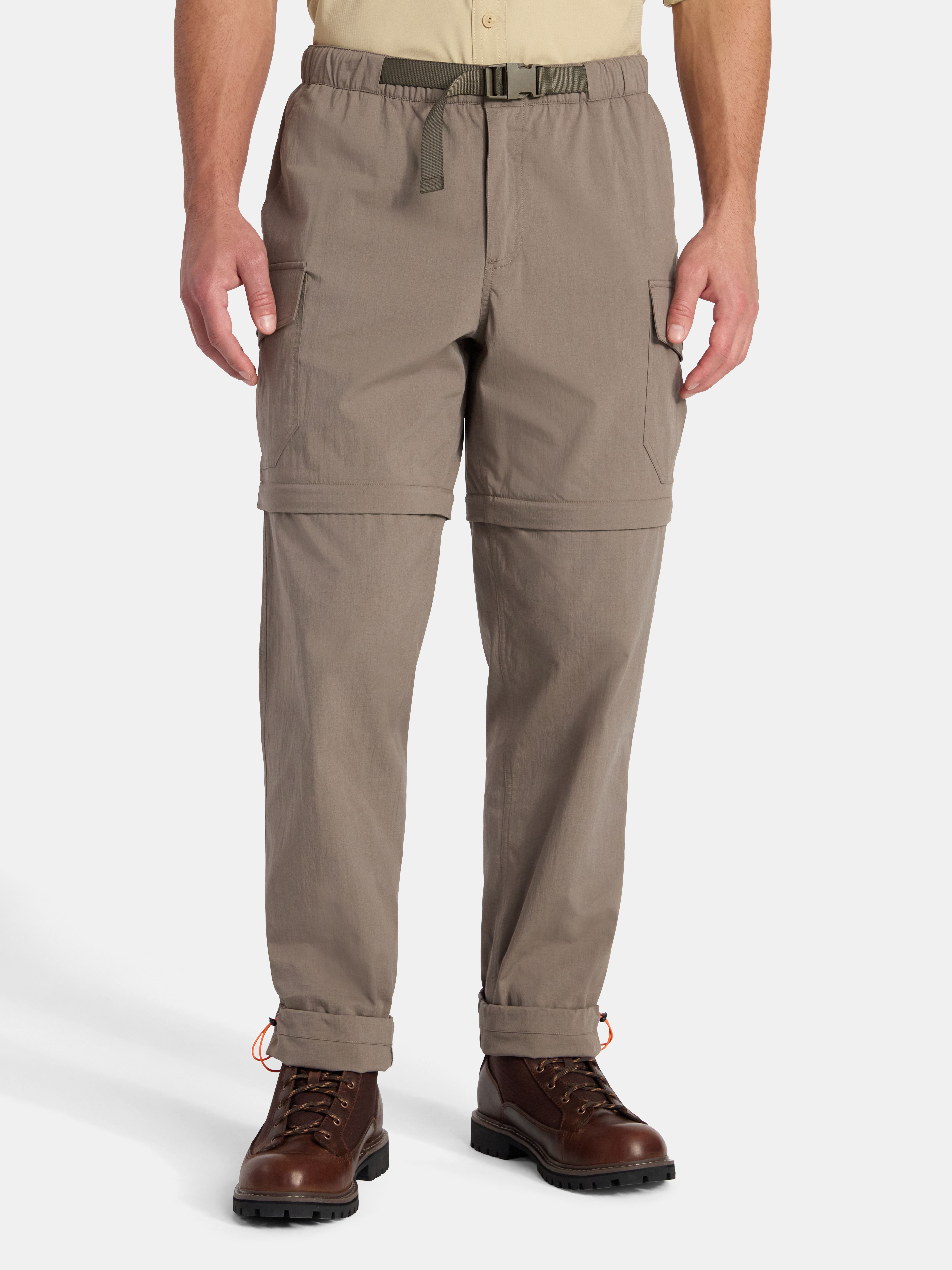 Ozark Trail Men's and Big Men's Zip Off Convertible Cargo Pants, Sizes 30-46