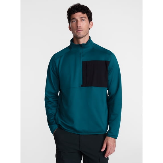 Ozark Trail Men's Half Zip Pullover with Long Sleeves, Sizes S-3XL