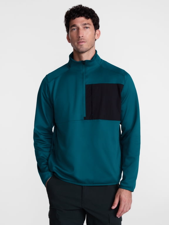 Men's Half Zip Pullover with Long Sleeves, Sizes S-3XL