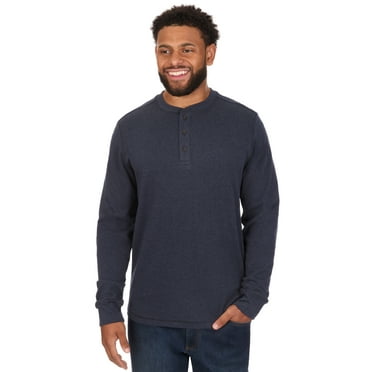 Ozark Trail Men's Henley Shirt with Long Sleeves, Sizes S-2XL
