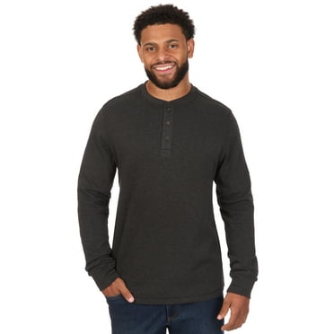 Ozark Trail Men's Henley Shirt with Long Sleeves, Sizes S-2XL
