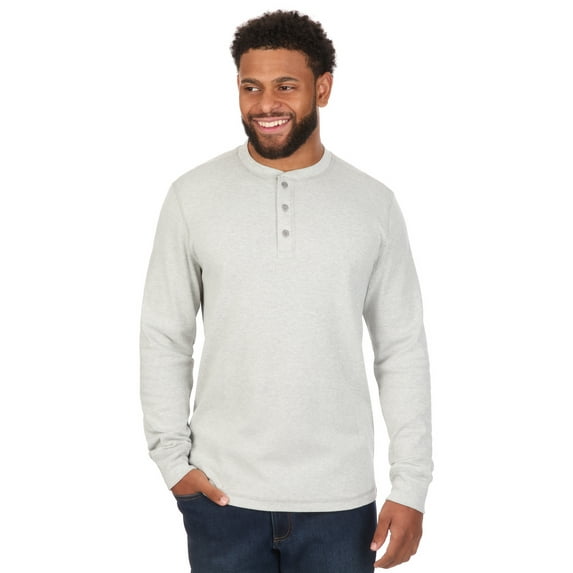 Ozark Trail Men's Henley Shirt with Long Sleeves, Sizes S-2XL