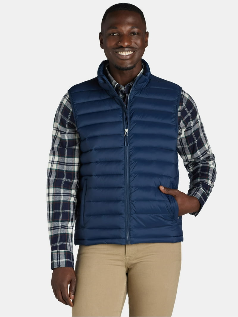 Ozark Trail Men's Puffer Vest, Sizes S-3XL, Warm Durable