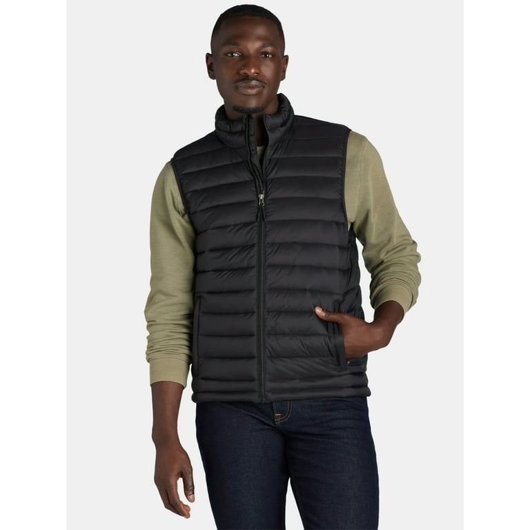 Mens puffer vest with hood sale