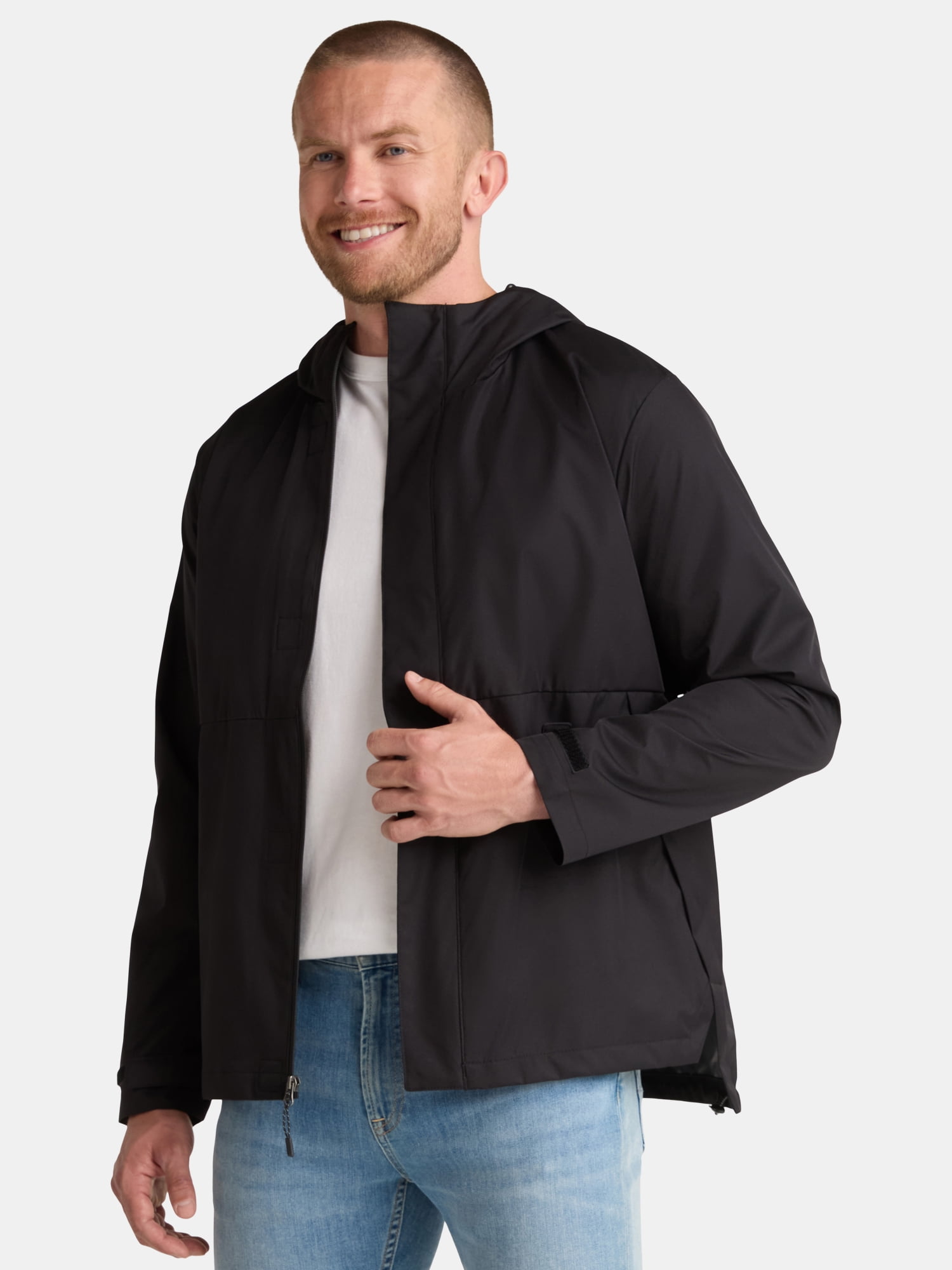 Ozark Trail Men's Rain Jacket with Hood, Sizes S-3XL