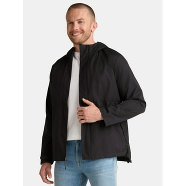 Ozark Trail Men's Rain Jacket with Hood, Sizes S-3XL
