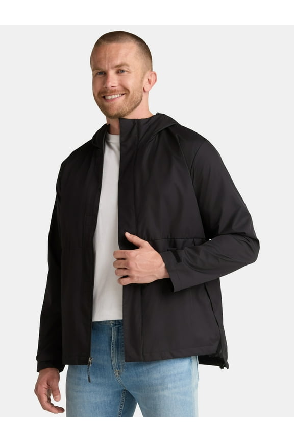 Men's Rain Jacket with Hood, Sizes S-3XL