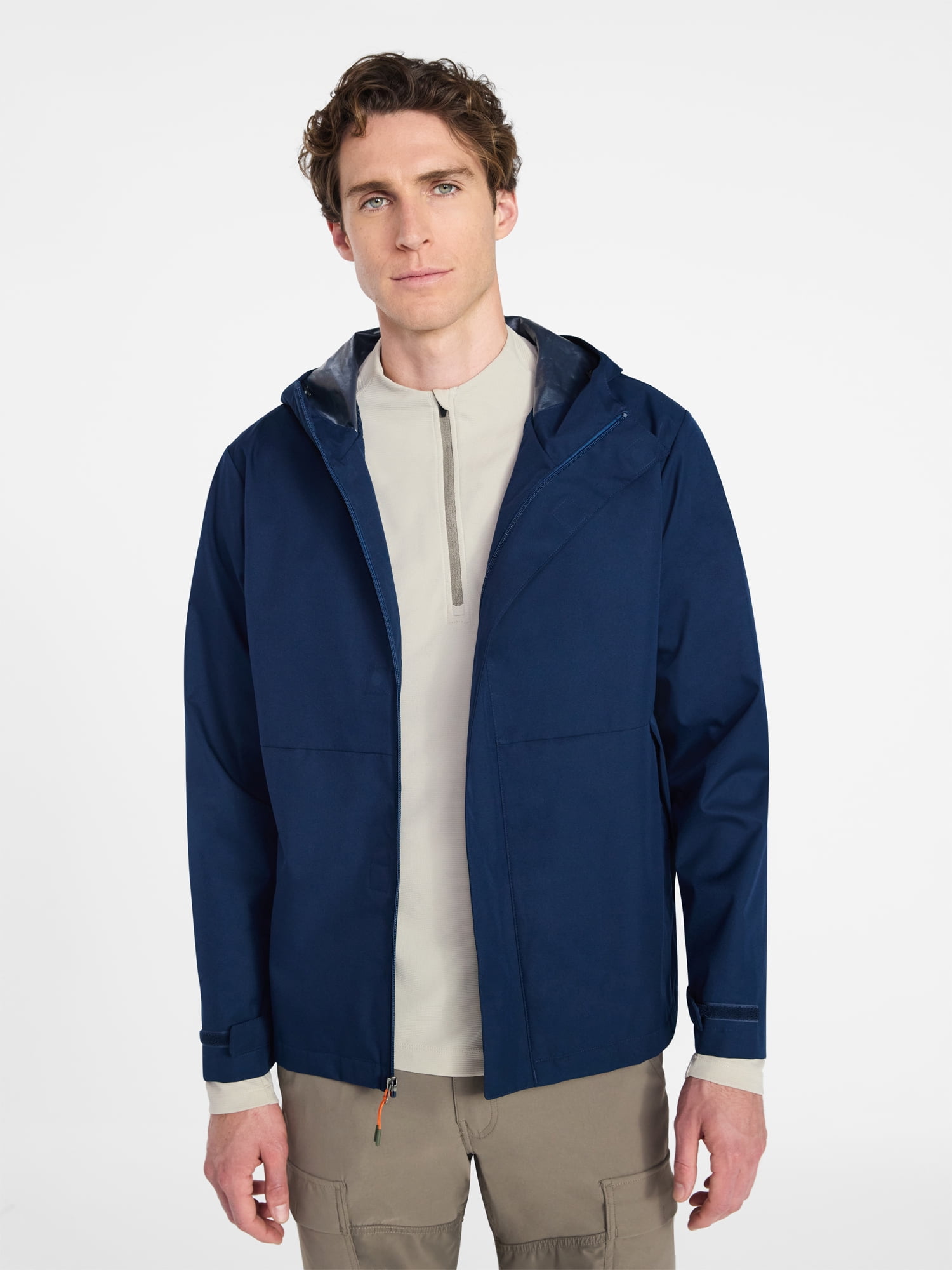 Ozark Trail Men's Rain Jacket with Hood, Sizes S-3XL