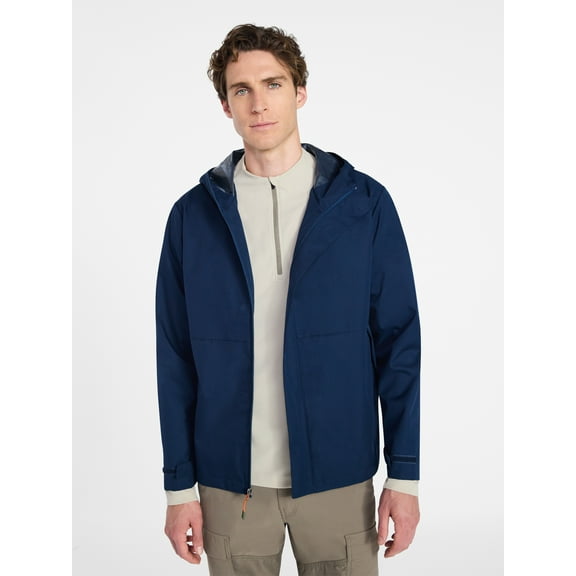 Ozark Trail Men's Rain Jacket with Hood, Sizes S-3XL