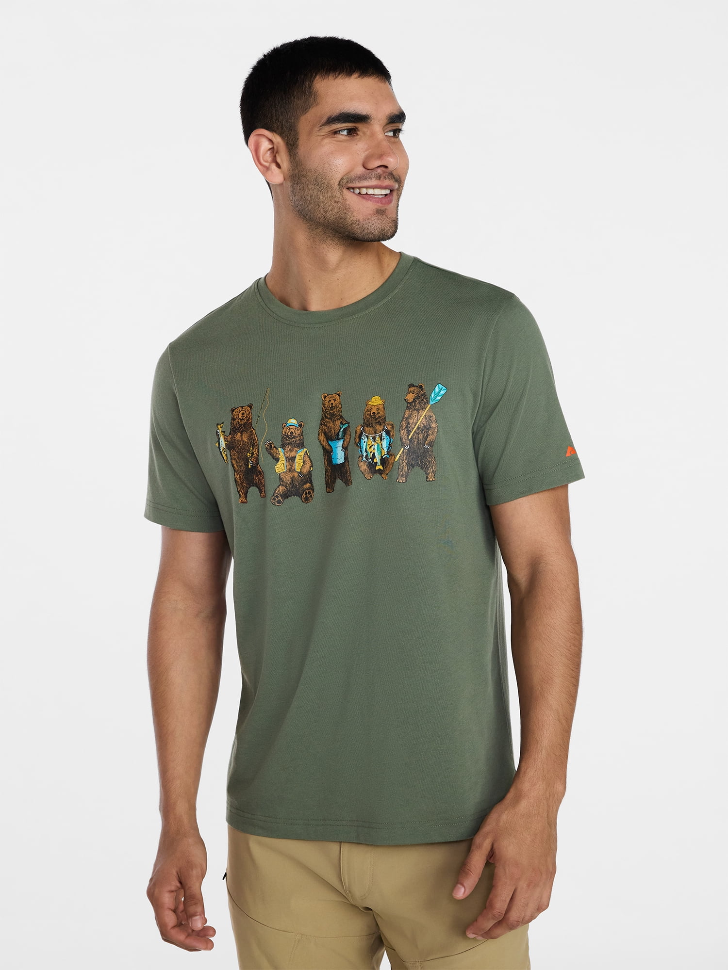 Ozark Trail Men's Active Graphic Tee with Short Sleeves, Sizes S-3XL