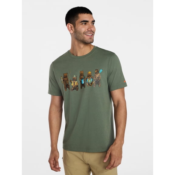 Ozark Trail Men's Active Graphic Tee with Short Sleeves, Sizes S-3XL