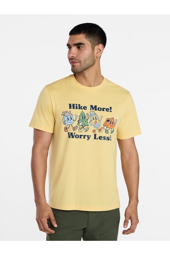 Men's Active Graphic Tee with Short Sleeves, Sizes S-3XL