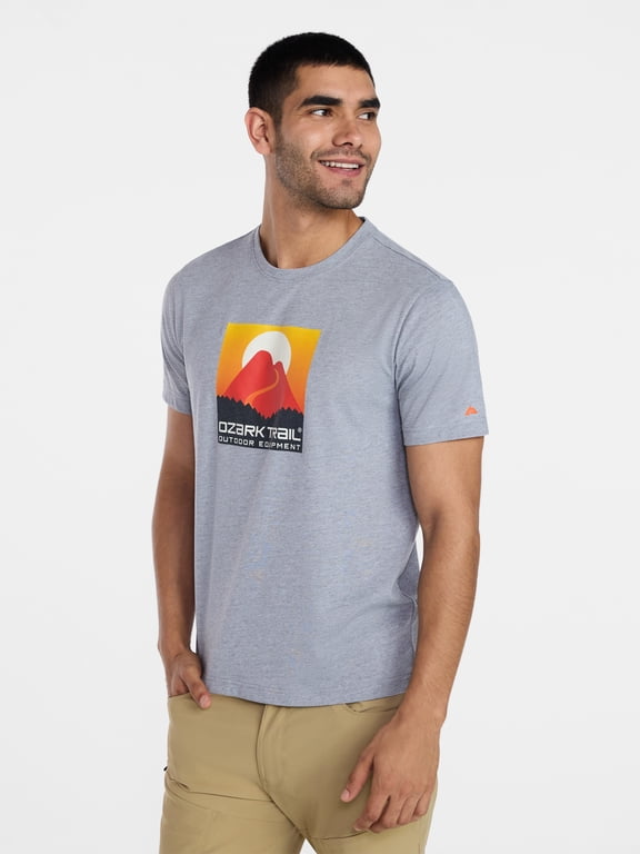 Men's Active Graphic Tee with Short Sleeves, Sizes S-3XL