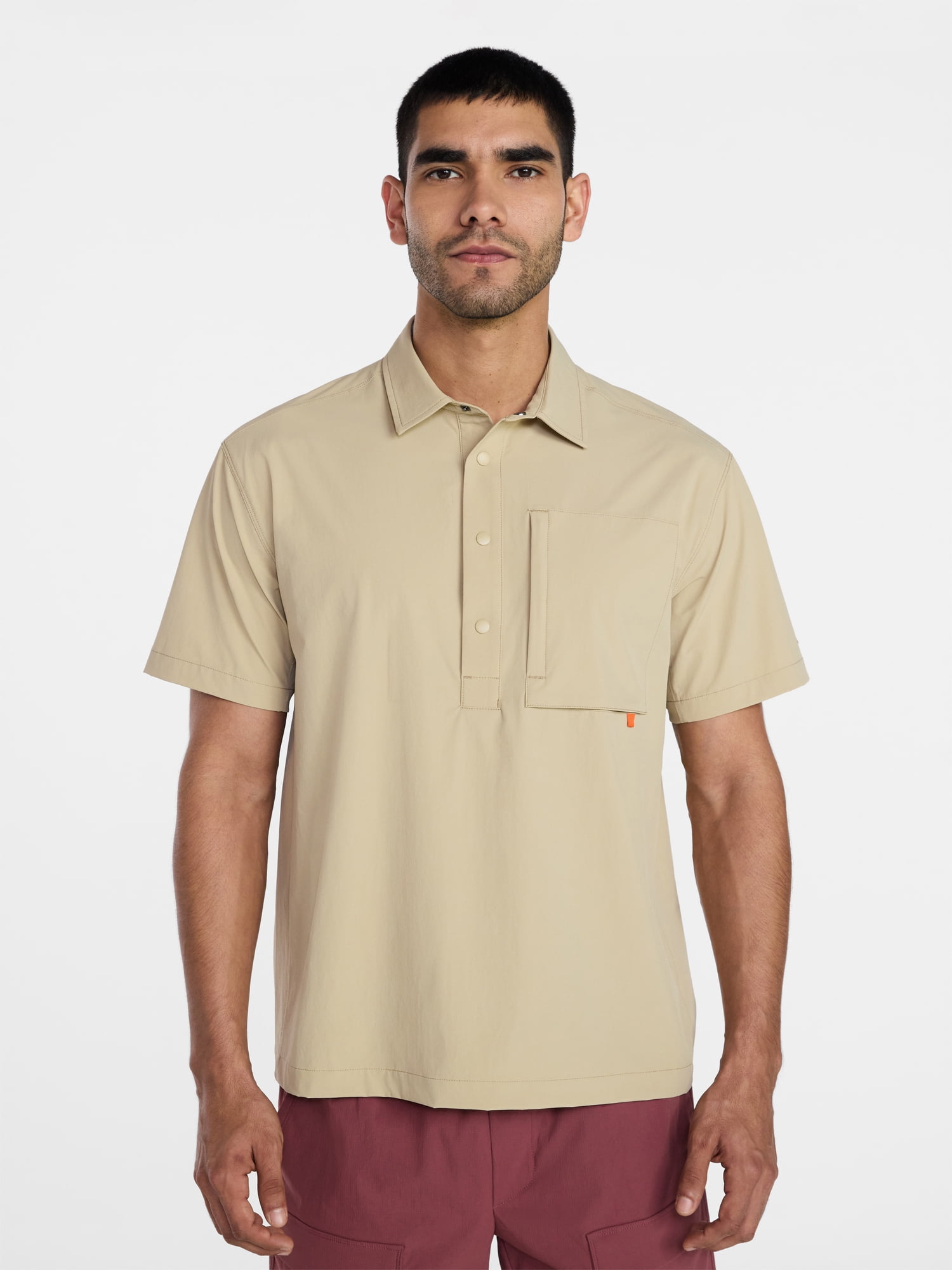 Ozark Trail Men's Popover Shirt with Short Sleeves, Sizes S-3XL