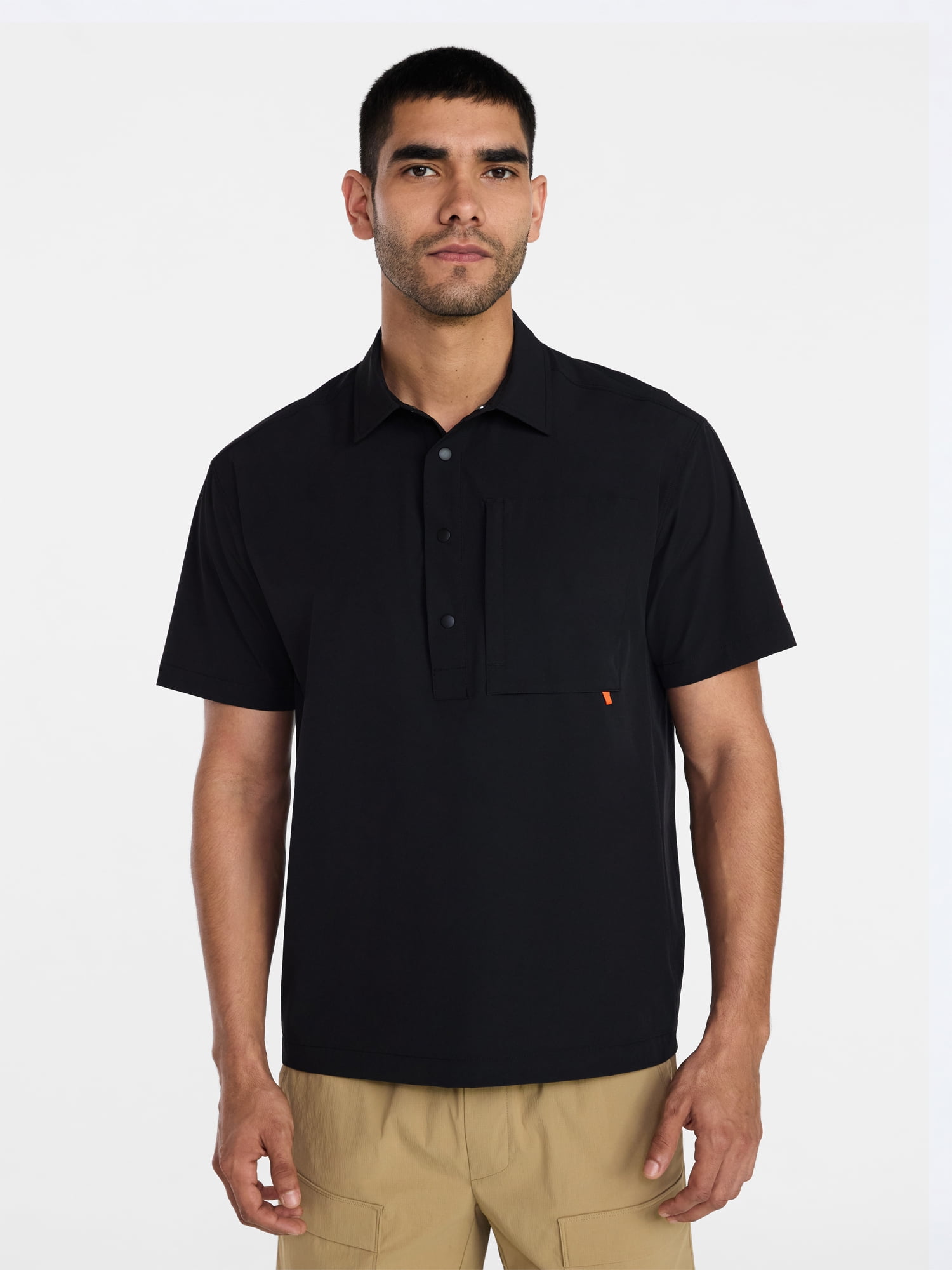 Ozark Trail Men's Popover Shirt with Short Sleeves, Sizes S-3XL