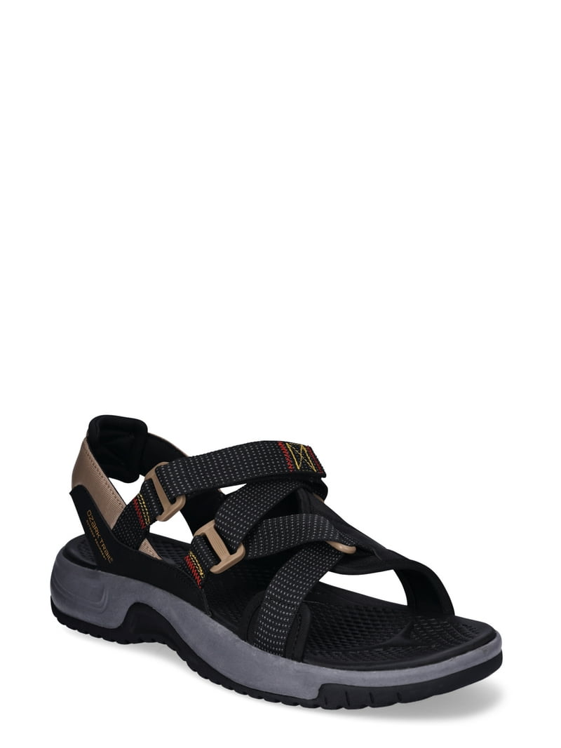 Ozark Trail Men's Trek Cross Strap Sandal, Adjustable Velcro