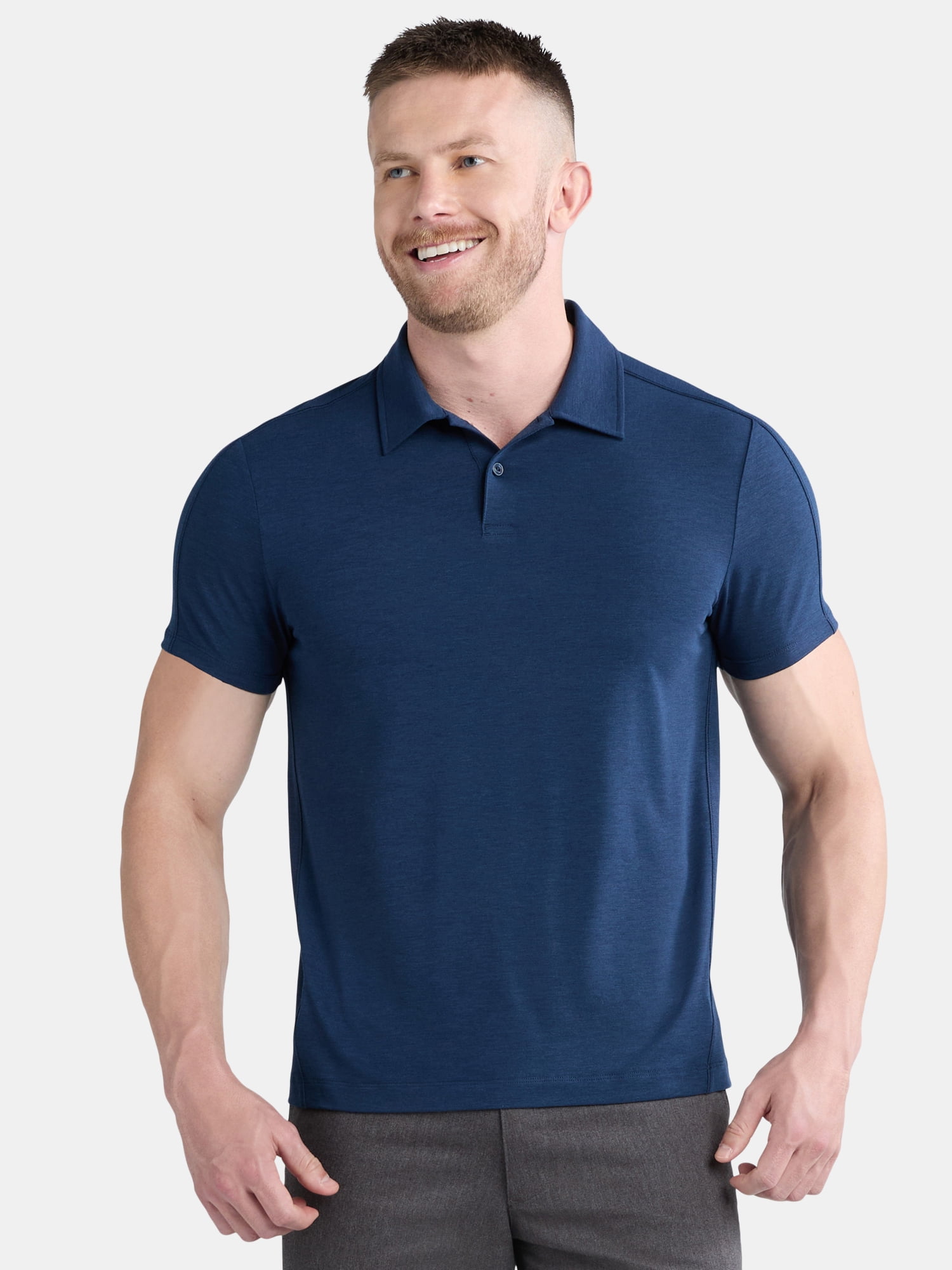 Ozark Trail Men's and Big Men's Merino Wool Blend Polo Shirt, Sizes S-3XL