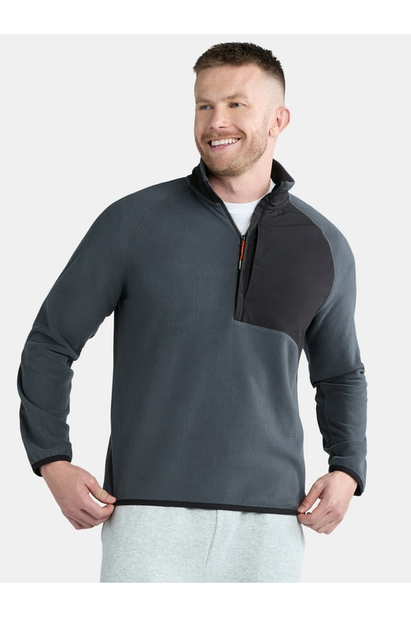 Men's and Big Men's Micro Fleece Half Zip Pullover, Sizes S-3XL