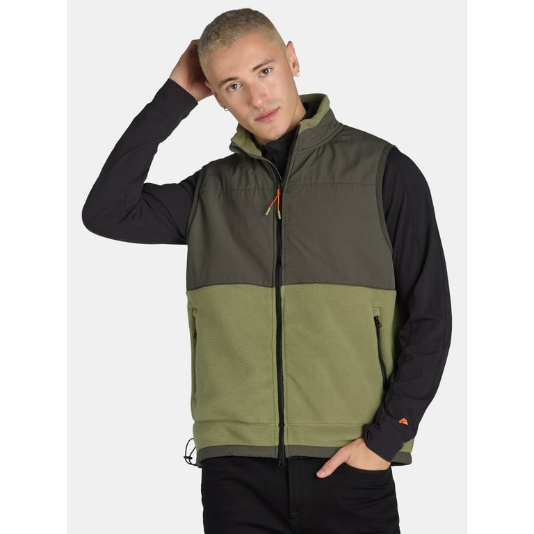Ozark Trail Men s Big Men s Mixed Media Fleece Vest Sizes S 3XL Walmart