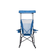 Ozark Trail Mesh Tension Rocking Camp Chair with Canopy, Blue and Grey, Detachable Rockers, Adult