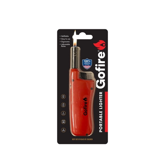 Gofire Mini Refillable BBQ Lighter with Child-Resistant Lock and Extended Metal Nozzle
