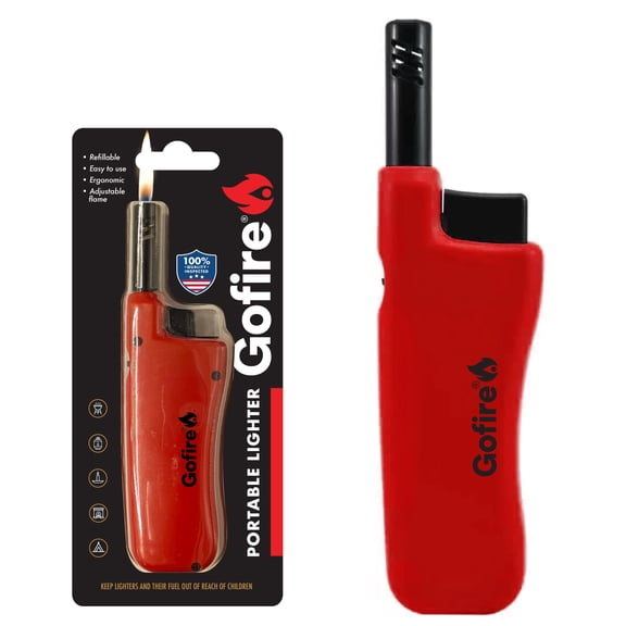 Gofire Mini Refillable BBQ Lighter with Child-Resistant Lock and Extended Metal Nozzle