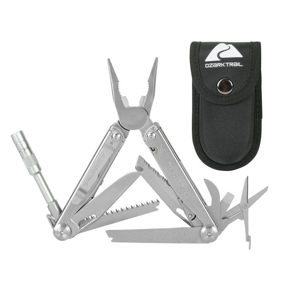 Ozark Trail Multiforce 18-in-1 Premium Multi-Tool, Stainless Steel for Camping & DIY Use