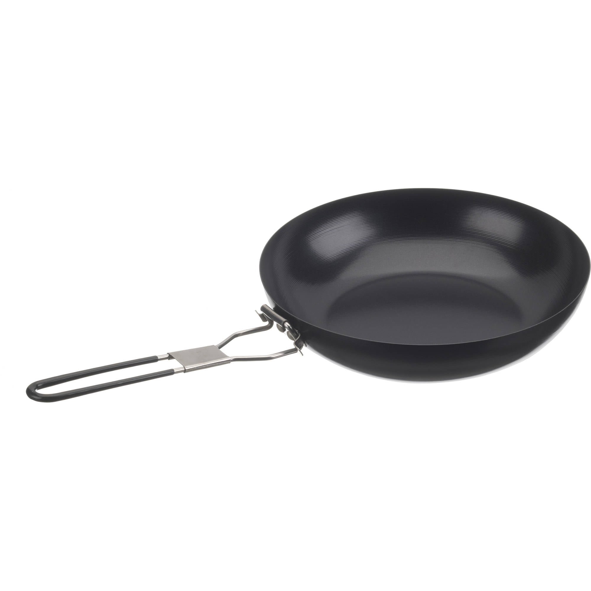 Titanium Non-Stick Frying Pan with Folding Handle Non-Stick Coating Cooking Pot for Outdoor Camping Picnic Backpacking, Size: 190 mm x 43 mm, Silver