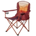 thumbnail image 1 of Ozark Trail Oversized Camp Chair with Cooler, Ombre Mountains Design, Red and Orange, 1 of 7
