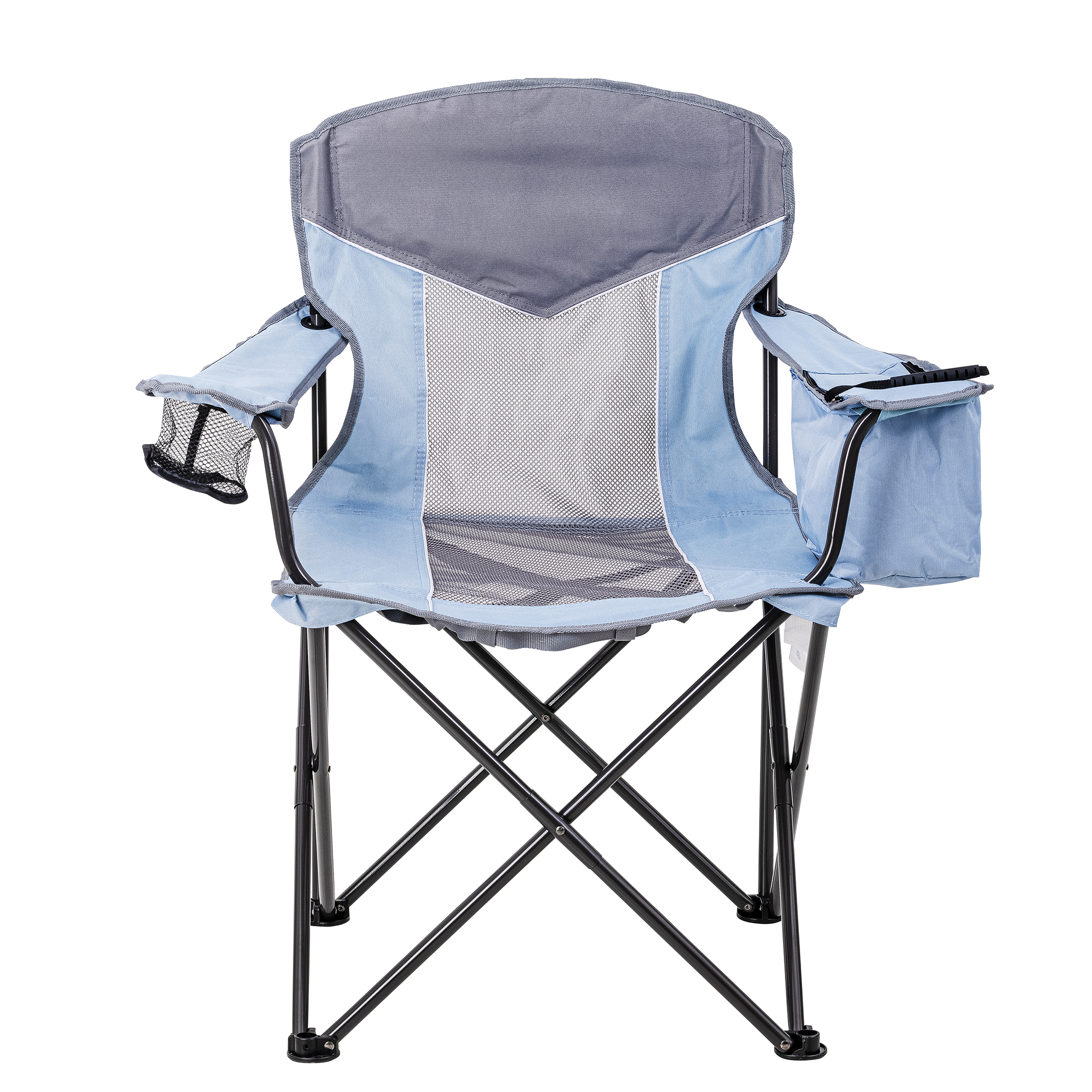 Ozark Trail Oversized Mesh Camp Chair with Cooler, Blue/Aqua and Grey, Adult - image 1 of 9