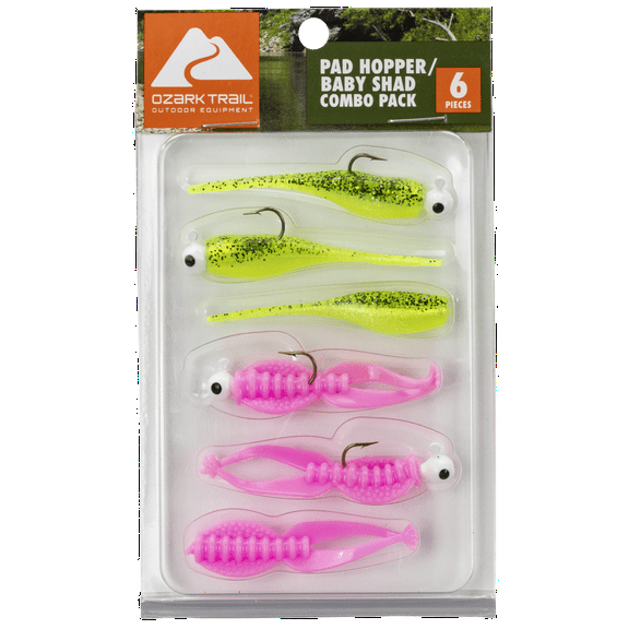 Ozark Trail Ozark Trails Pad Hopper Baby Shad Combo Pack Pink Panfish Lure