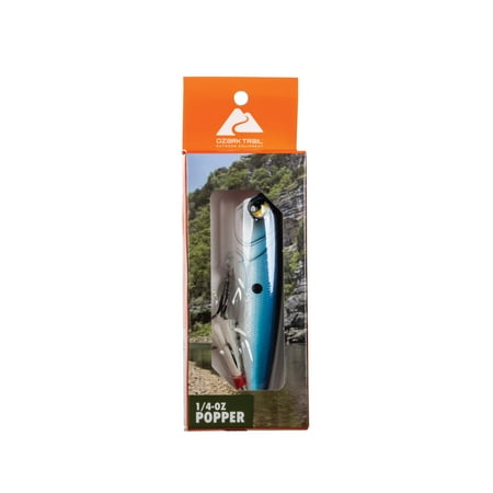 Ozark Trail Freshwater Popper Fishing Lure, Midnight, 1/4 oz