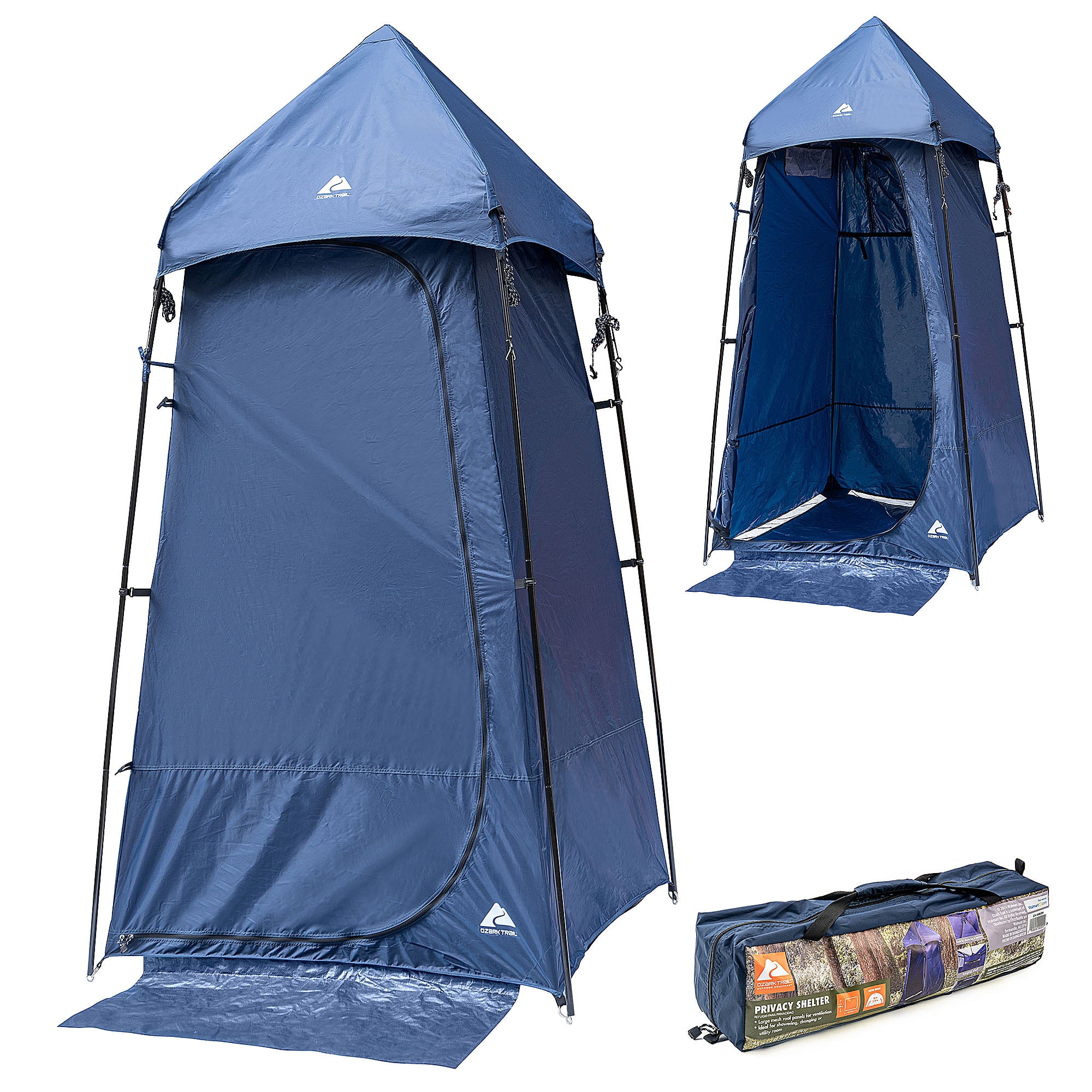 Ozark Trail Camping, Shower, Picnics and Utility Tent, 1 Person Capacity, Blue Color, Easy To Set Up.